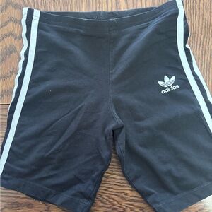 Adidas Black Athletic Shorts with white Stripes